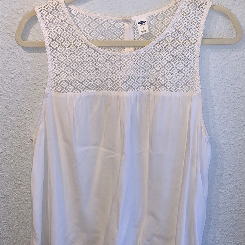 White lace detail tank top